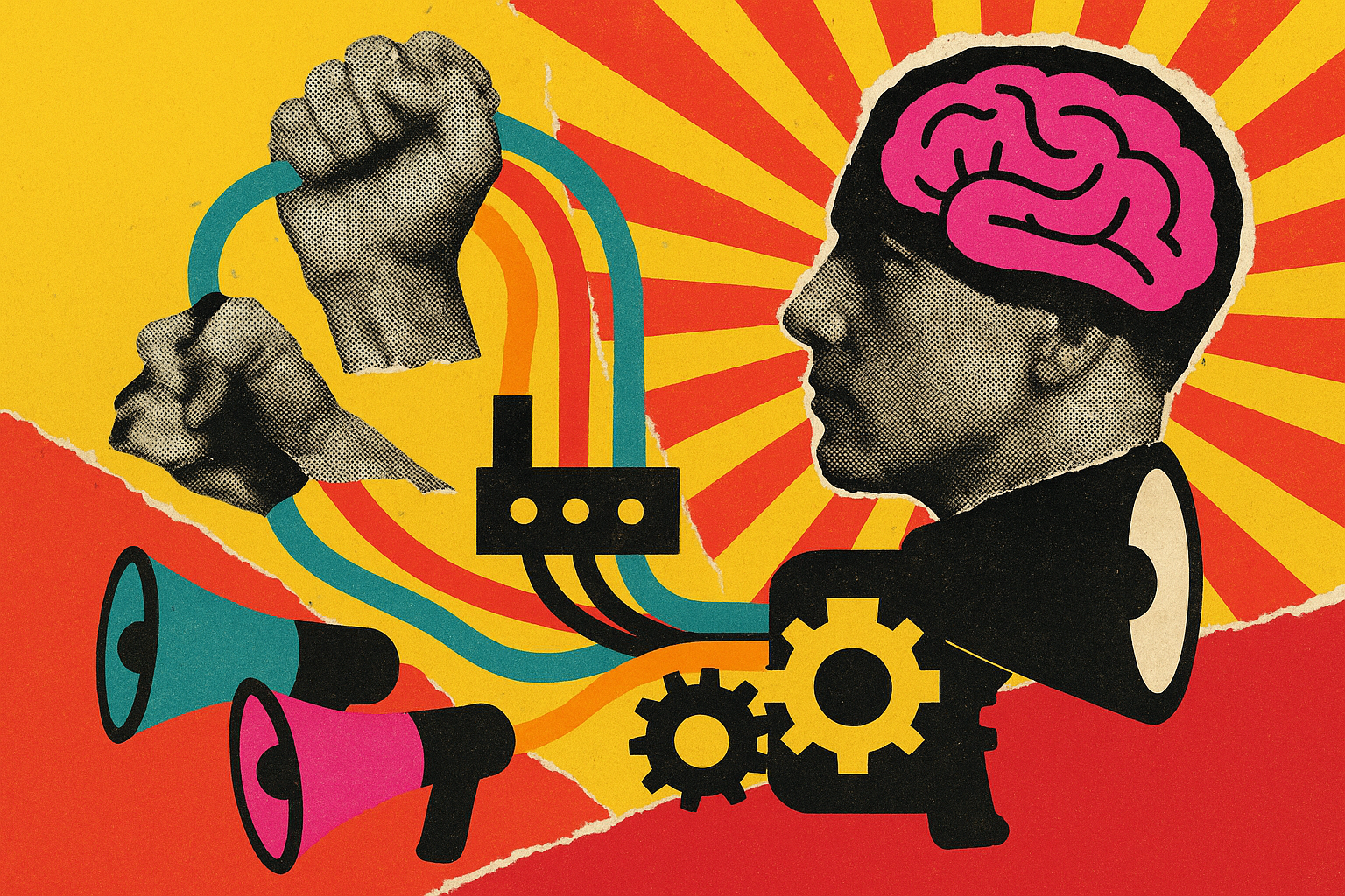 Pop art propaganda collage illustrating: What Does a Marketing Engineering Agency Actually Do?