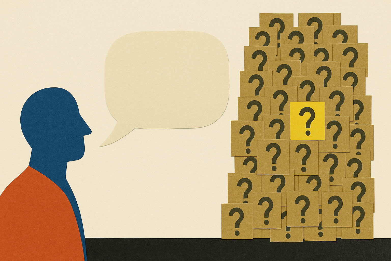 Paper collage illustrating: What is answer engine optimization (AEO) for a B2B company?