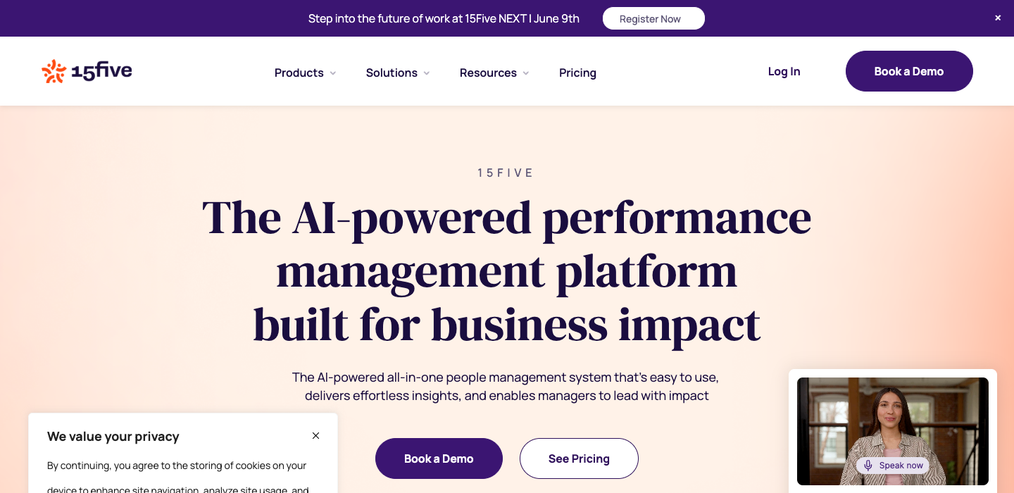 15Five homepage