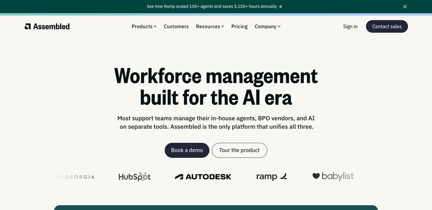 Assembled homepage