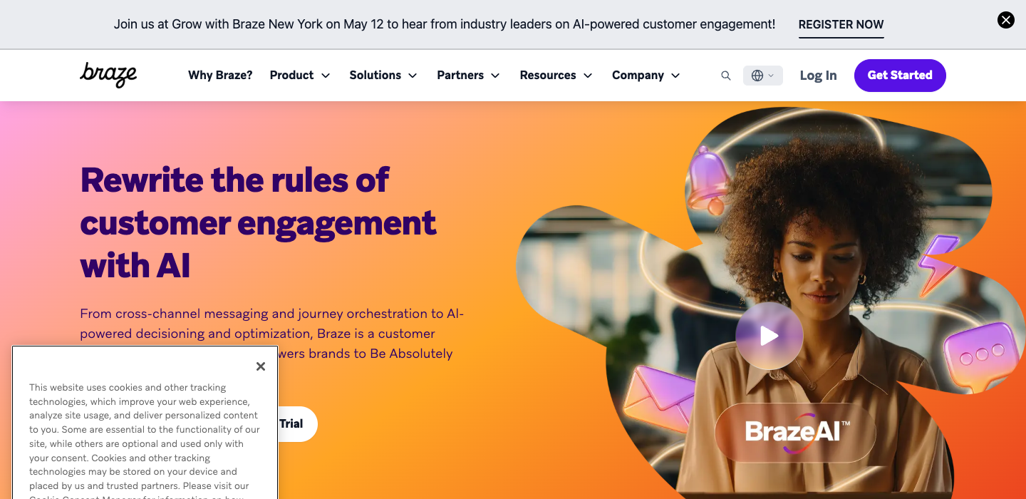 Braze homepage