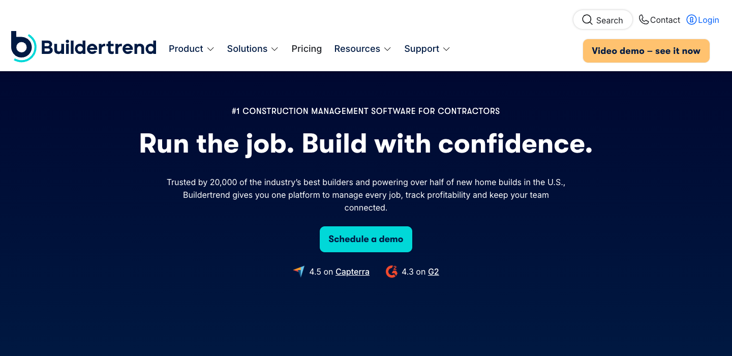Buildertrend homepage