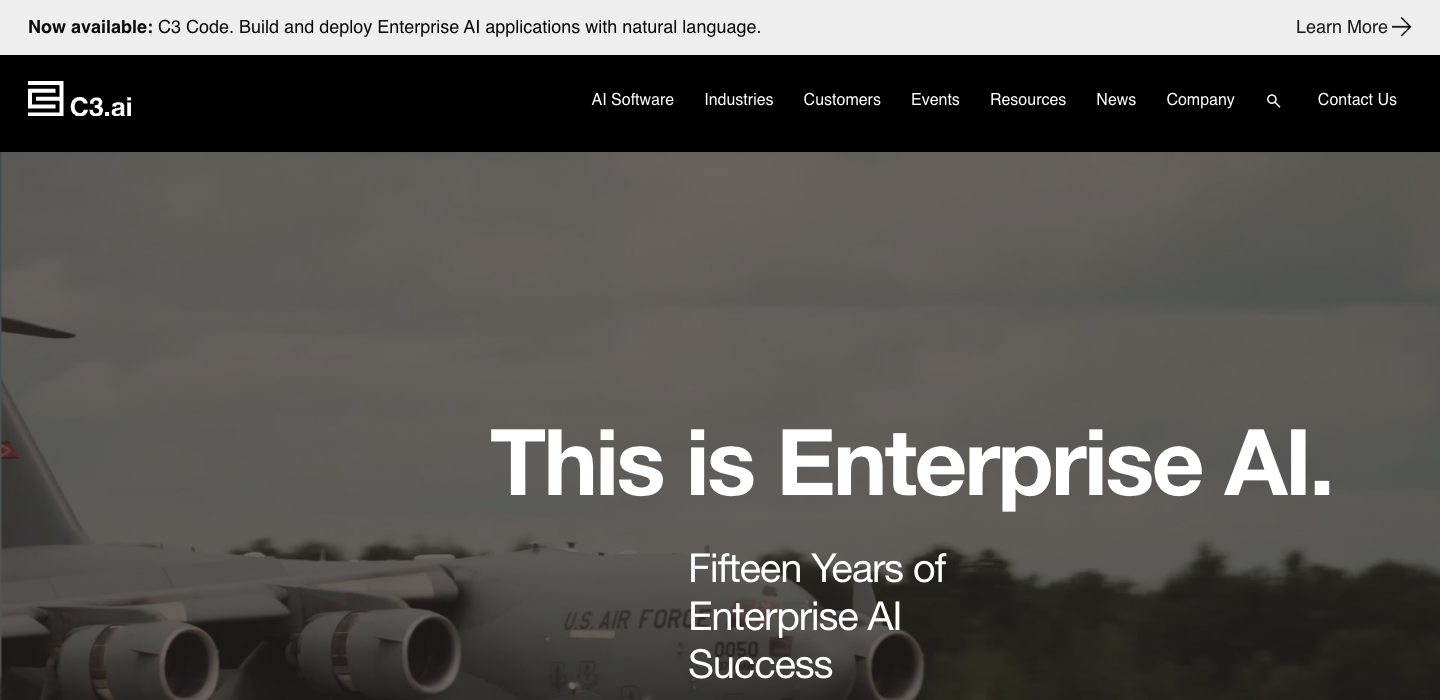 C3.ai homepage