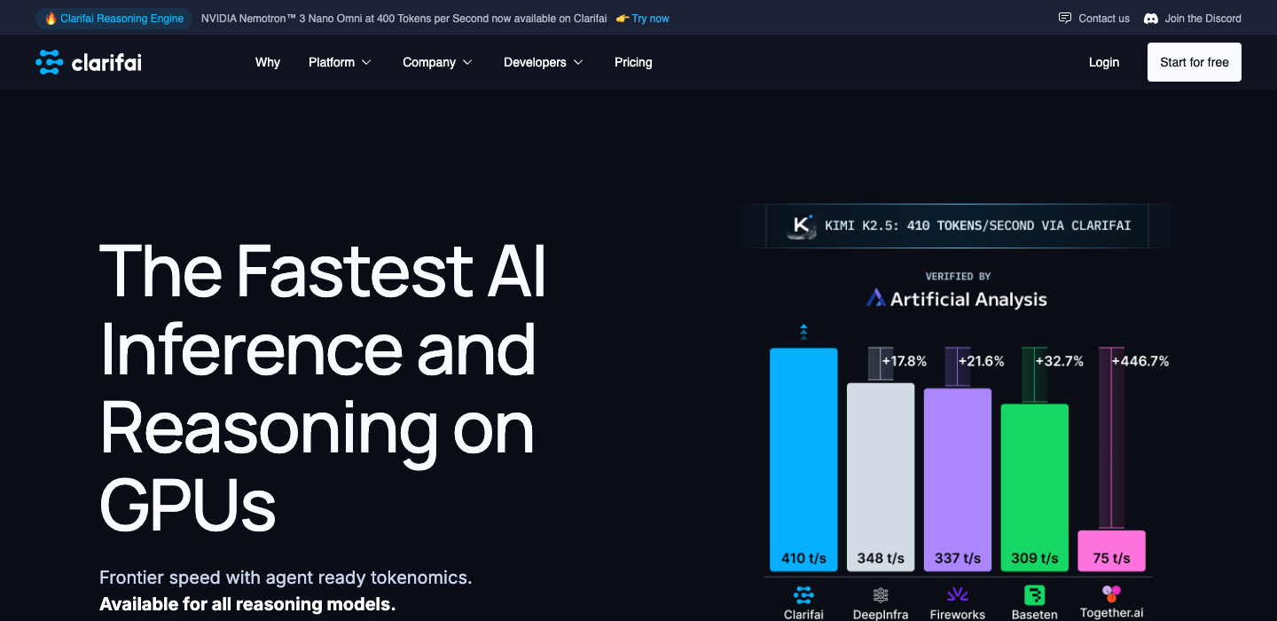 Clarifai homepage