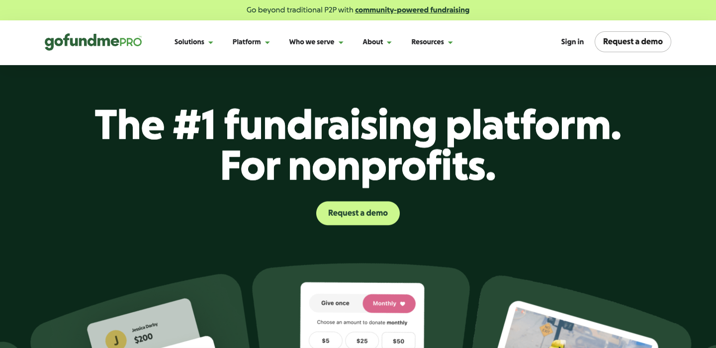 Classy (GoFundMe Pro) homepage