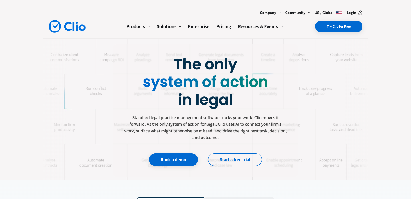 Clio homepage