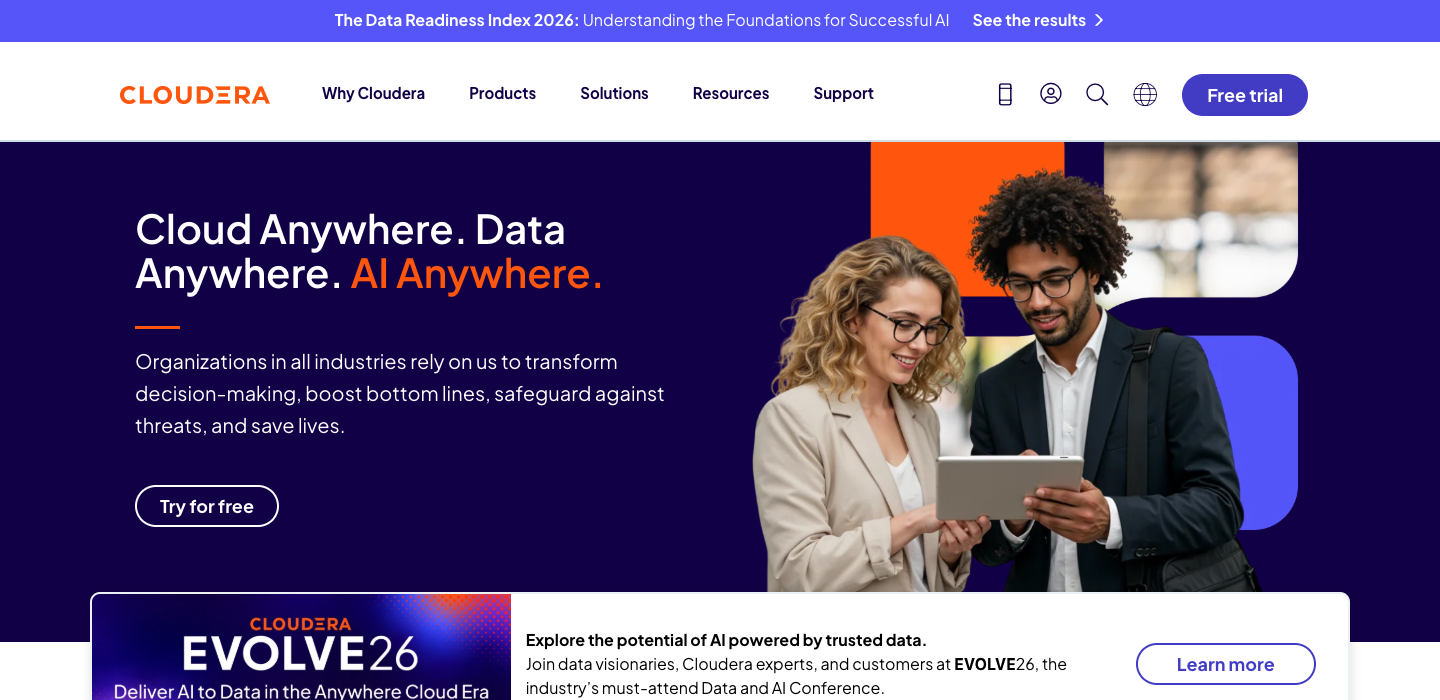 Cloudera homepage