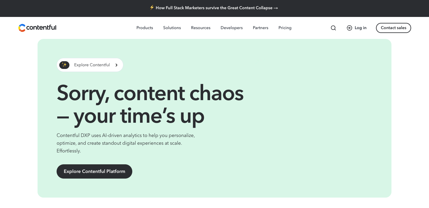 Contentful homepage