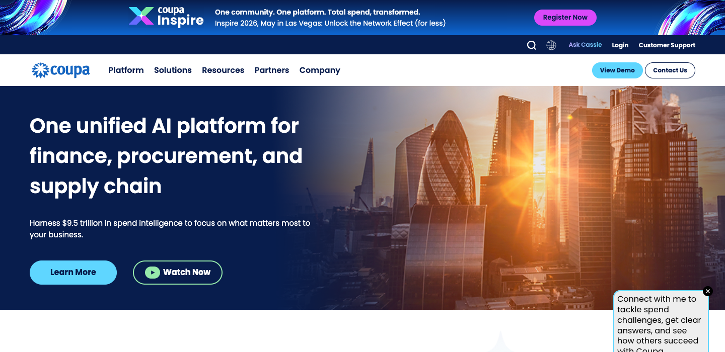 Coupa homepage