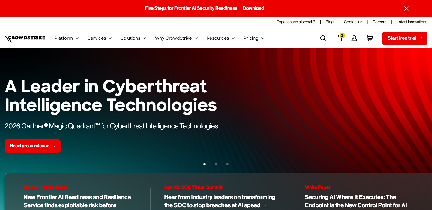 CrowdStrike homepage