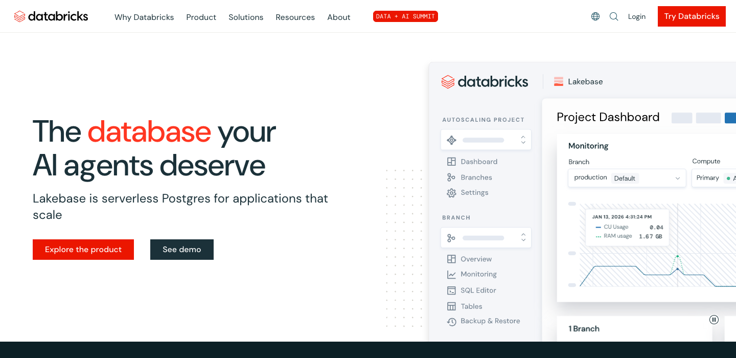 Databricks homepage