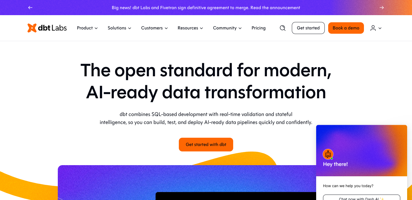dbt Labs homepage