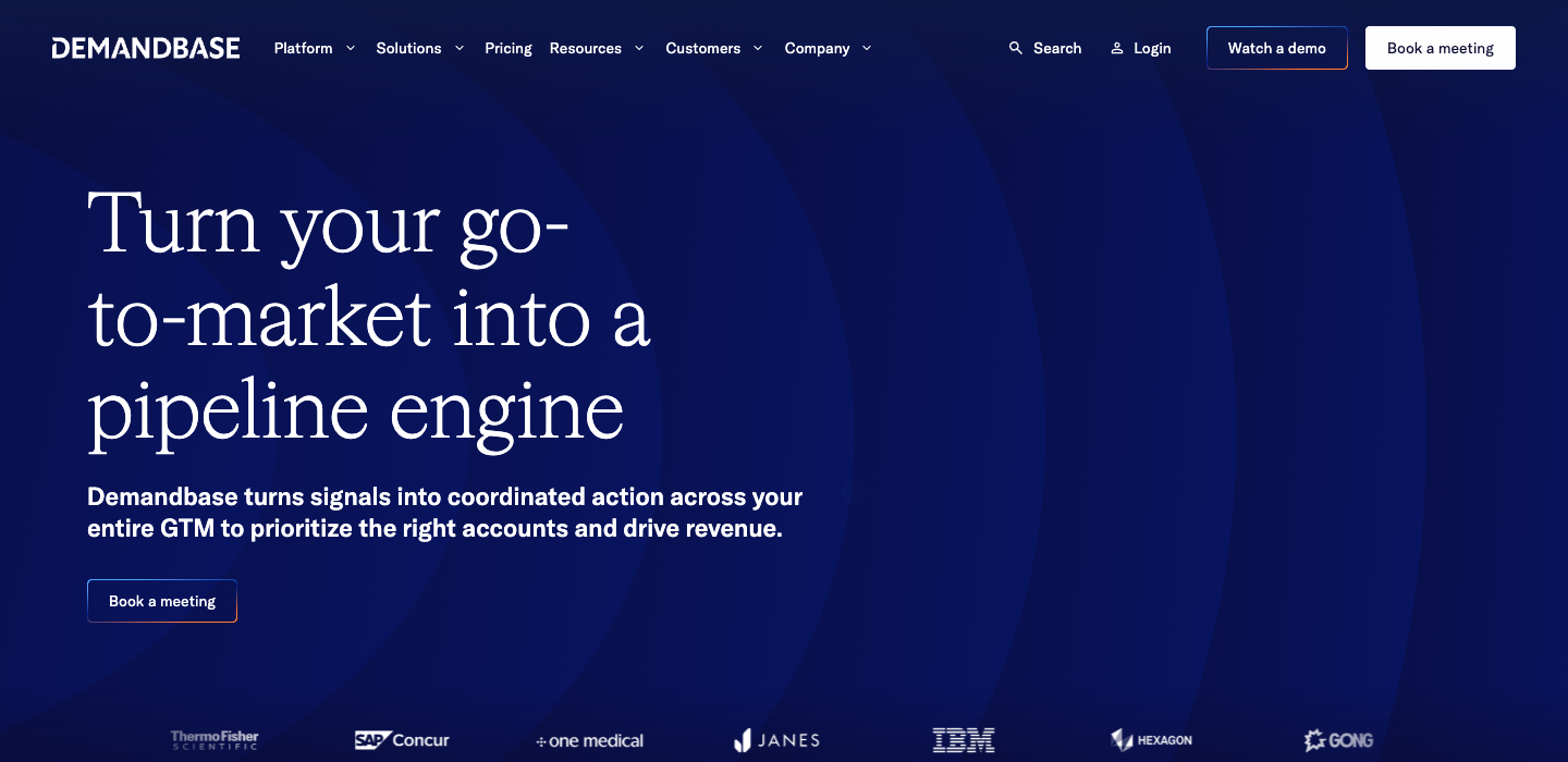 Demandbase homepage