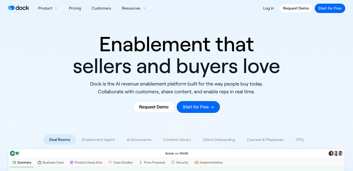 Dock homepage