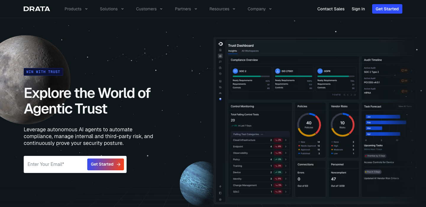 Drata homepage