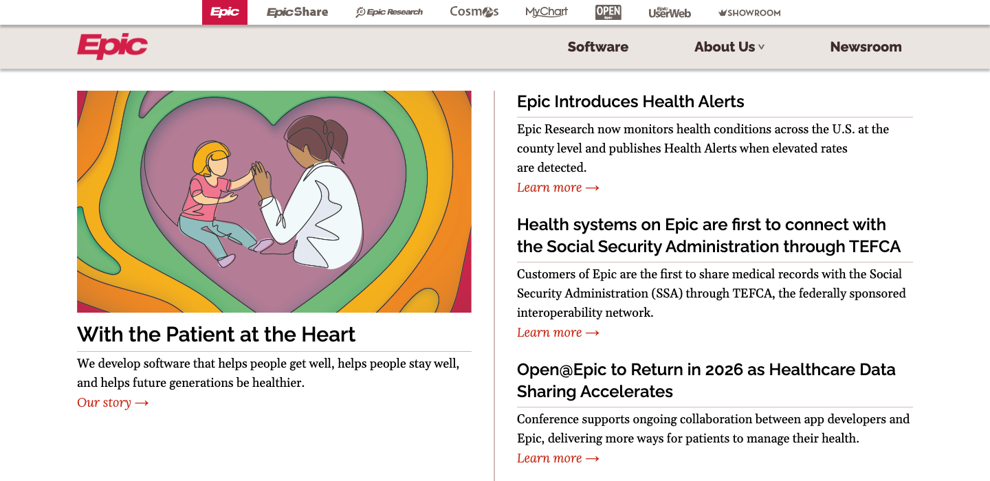 Epic Systems homepage