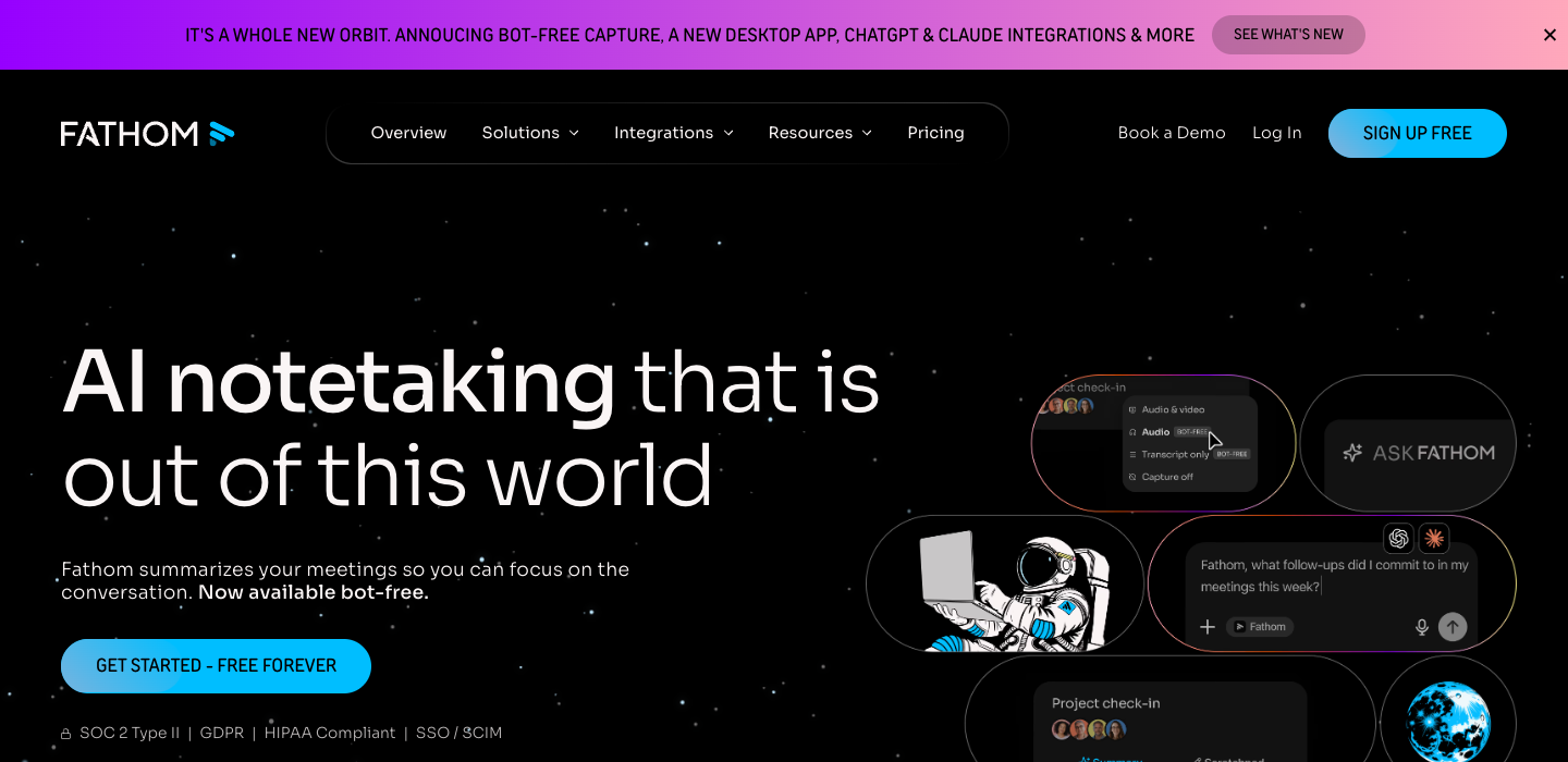 Fathom homepage