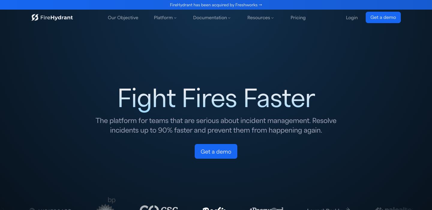 FireHydrant homepage