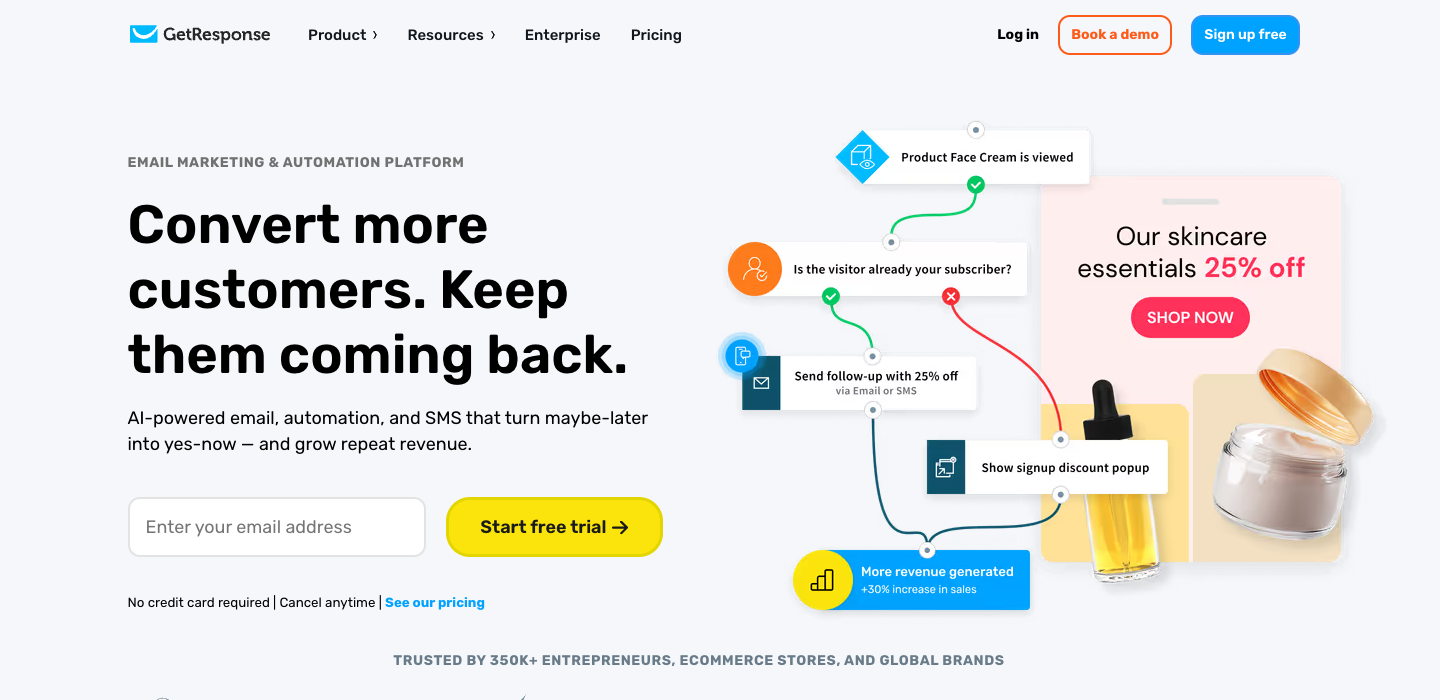 GetResponse homepage
