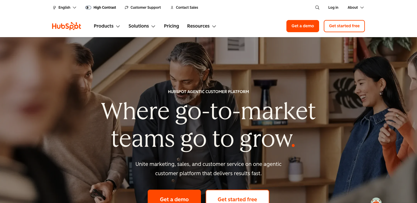 HubSpot homepage