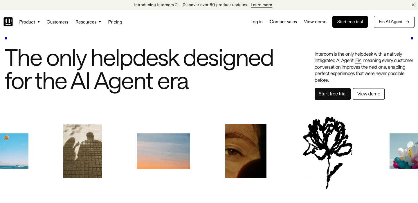 Intercom homepage