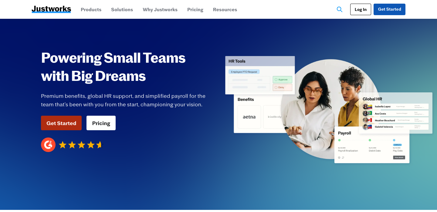 Justworks homepage
