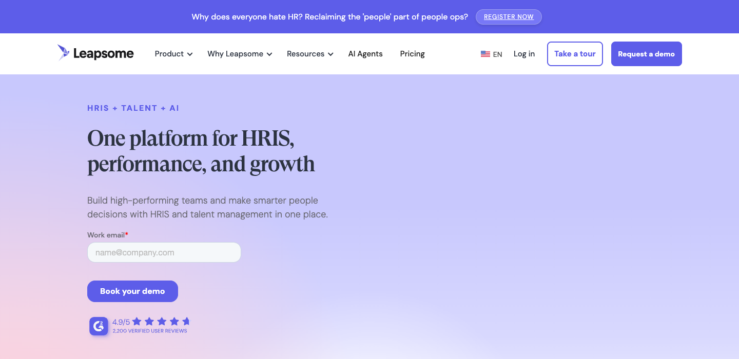 Leapsome homepage