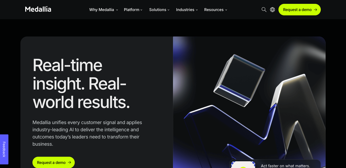 Medallia homepage