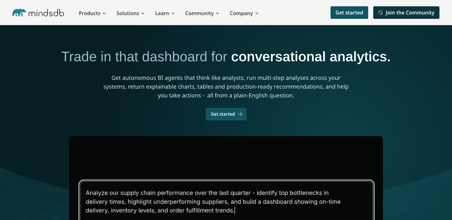 MindsDB homepage