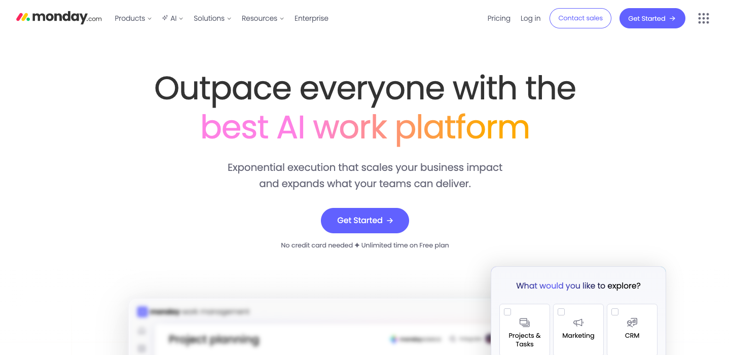 Monday.com homepage