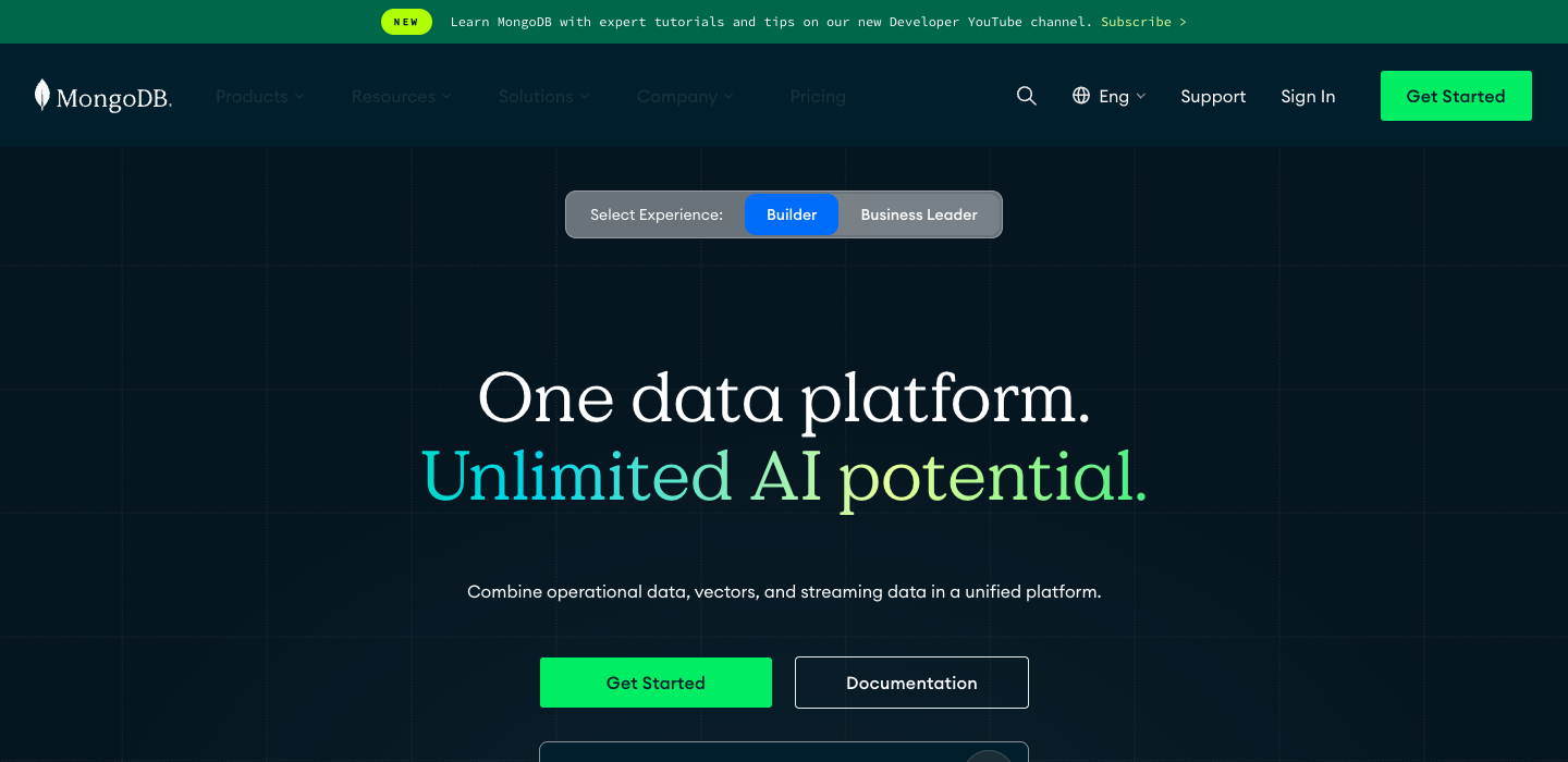 MongoDB homepage