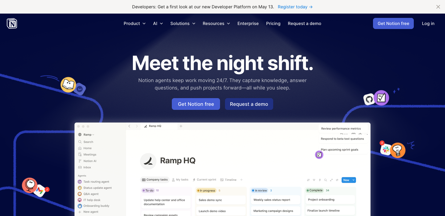 Notion homepage