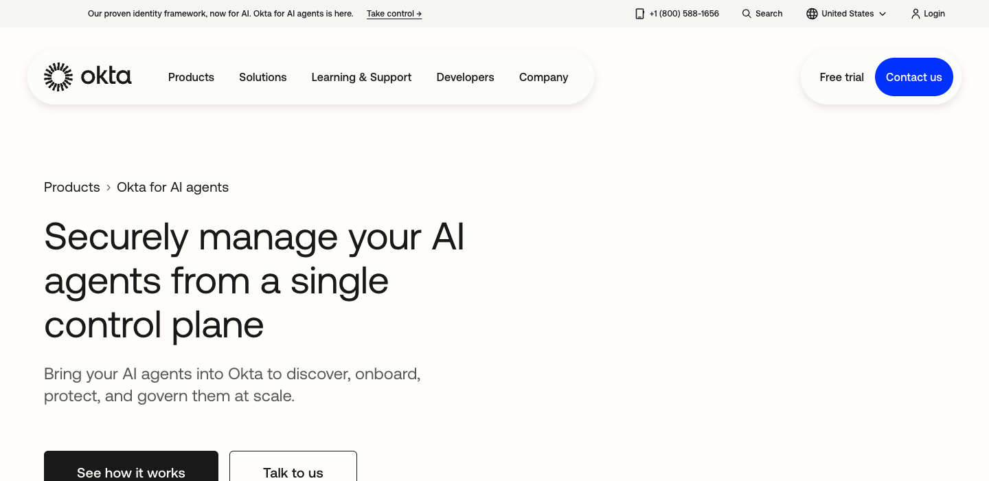 Okta homepage