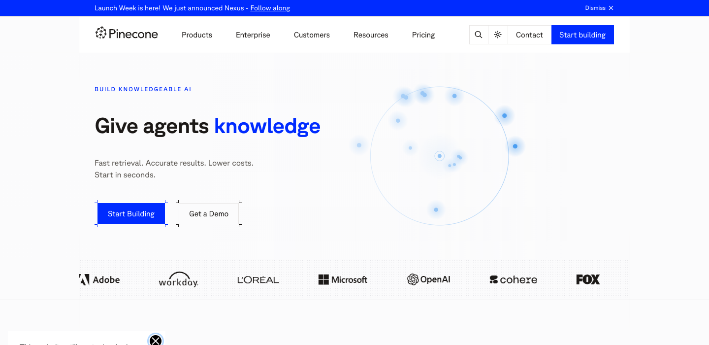 Pinecone homepage