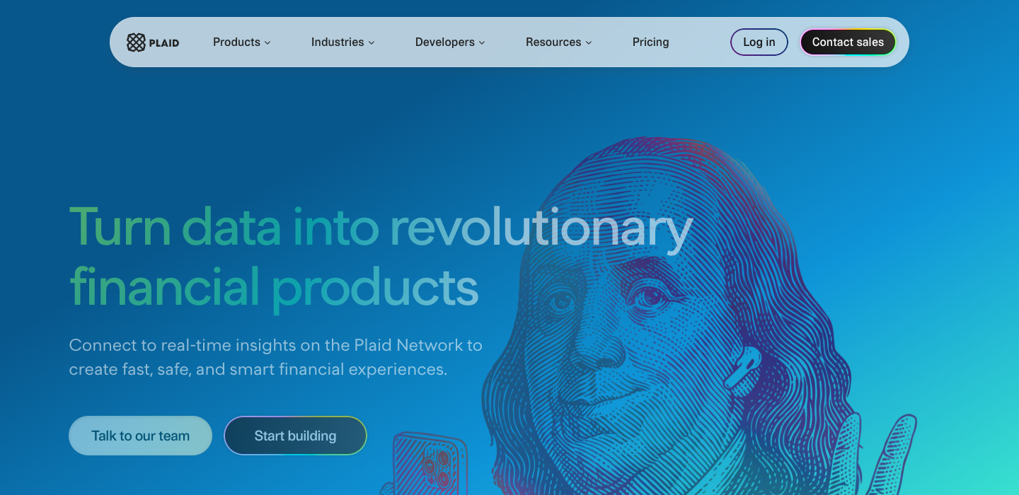 Plaid homepage
