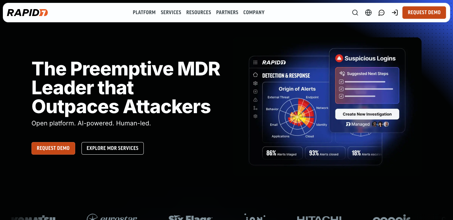 Rapid7 homepage