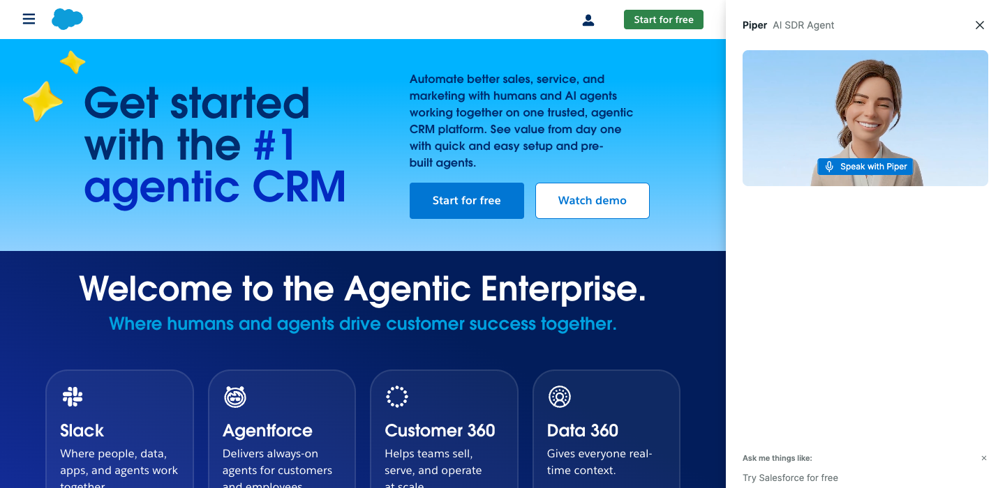Salesforce homepage