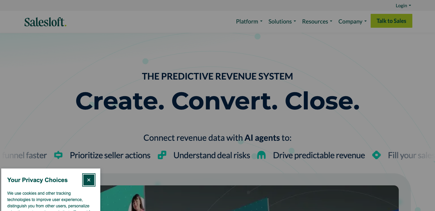 Salesloft homepage