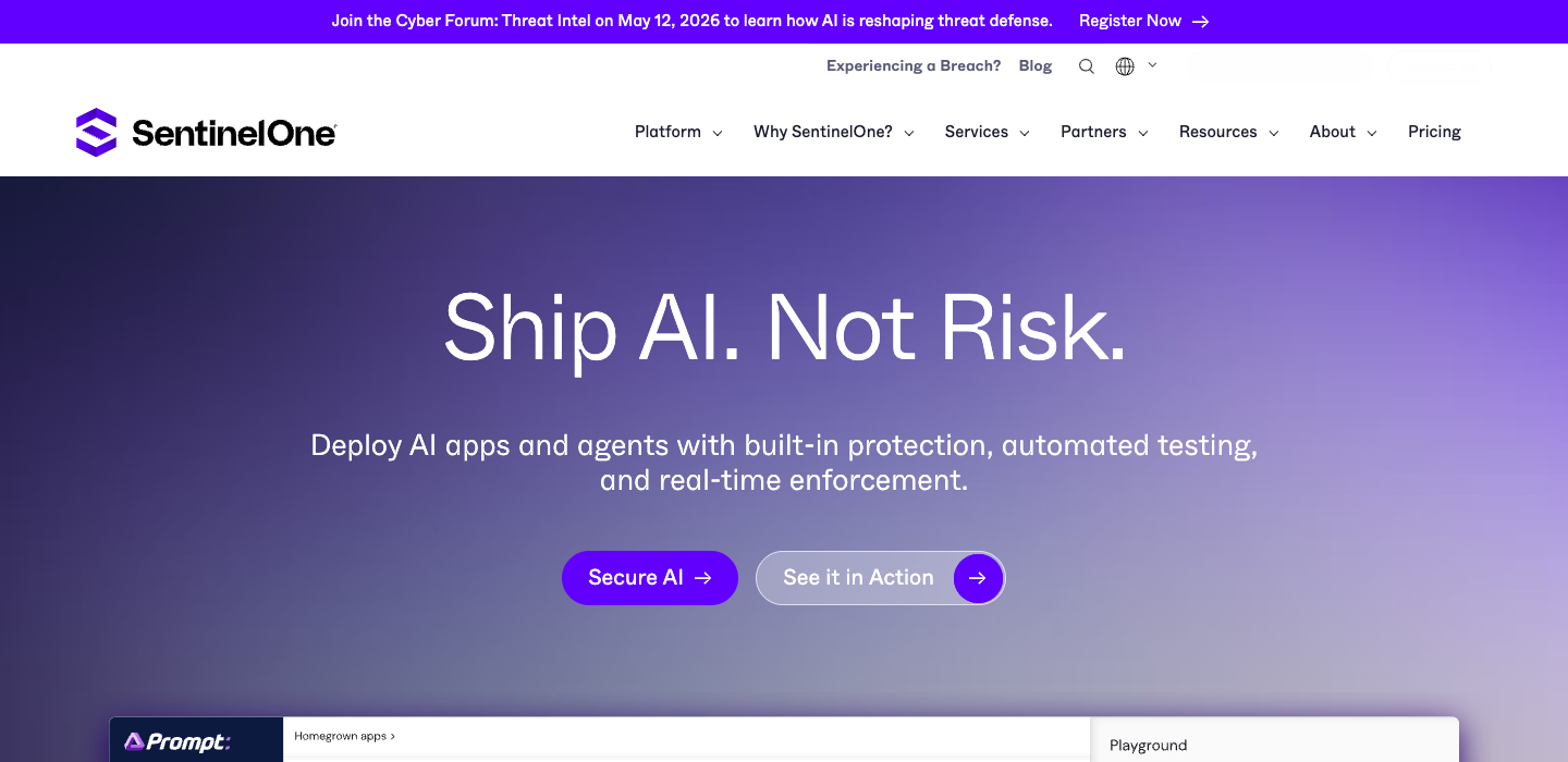 SentinelOne homepage