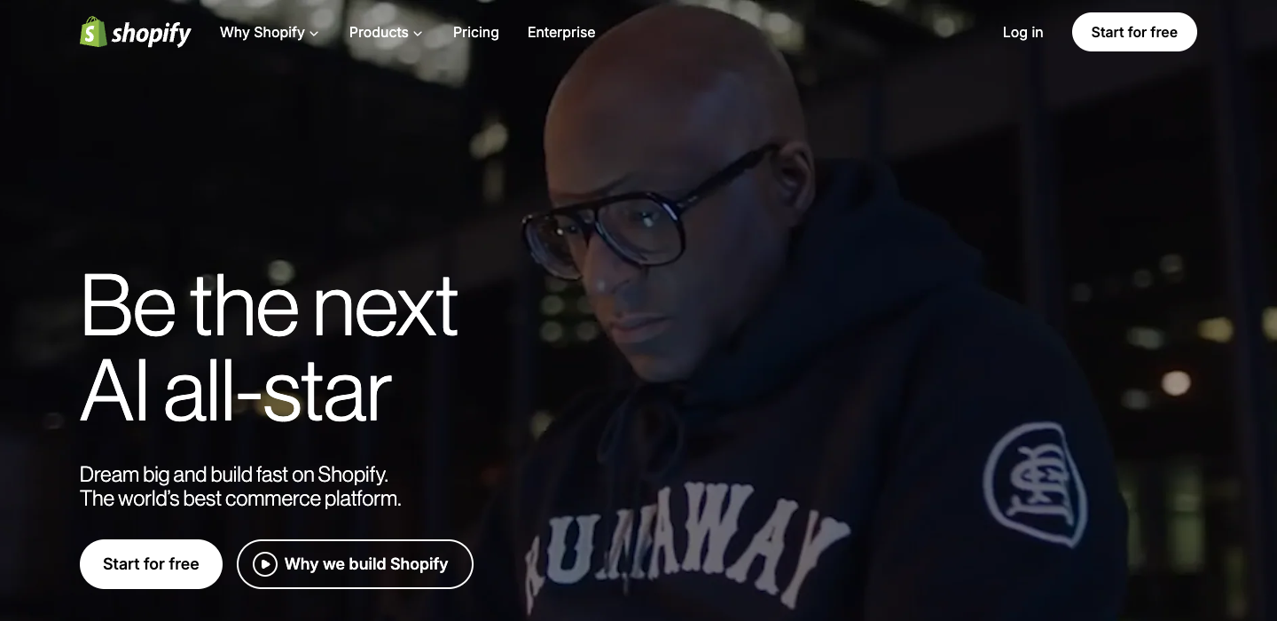 Shopify homepage