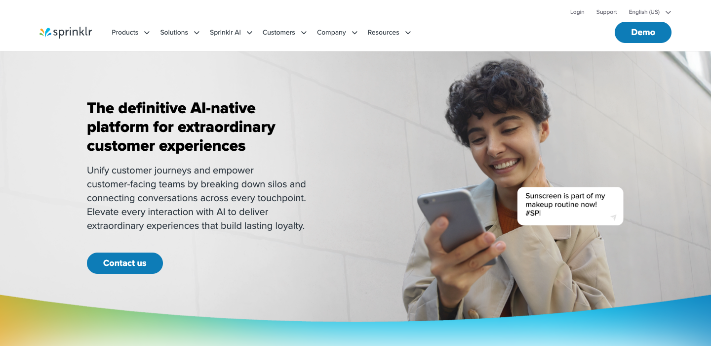 Sprinklr homepage