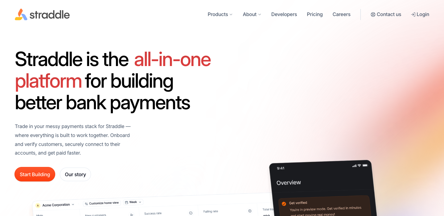 Straddle homepage
