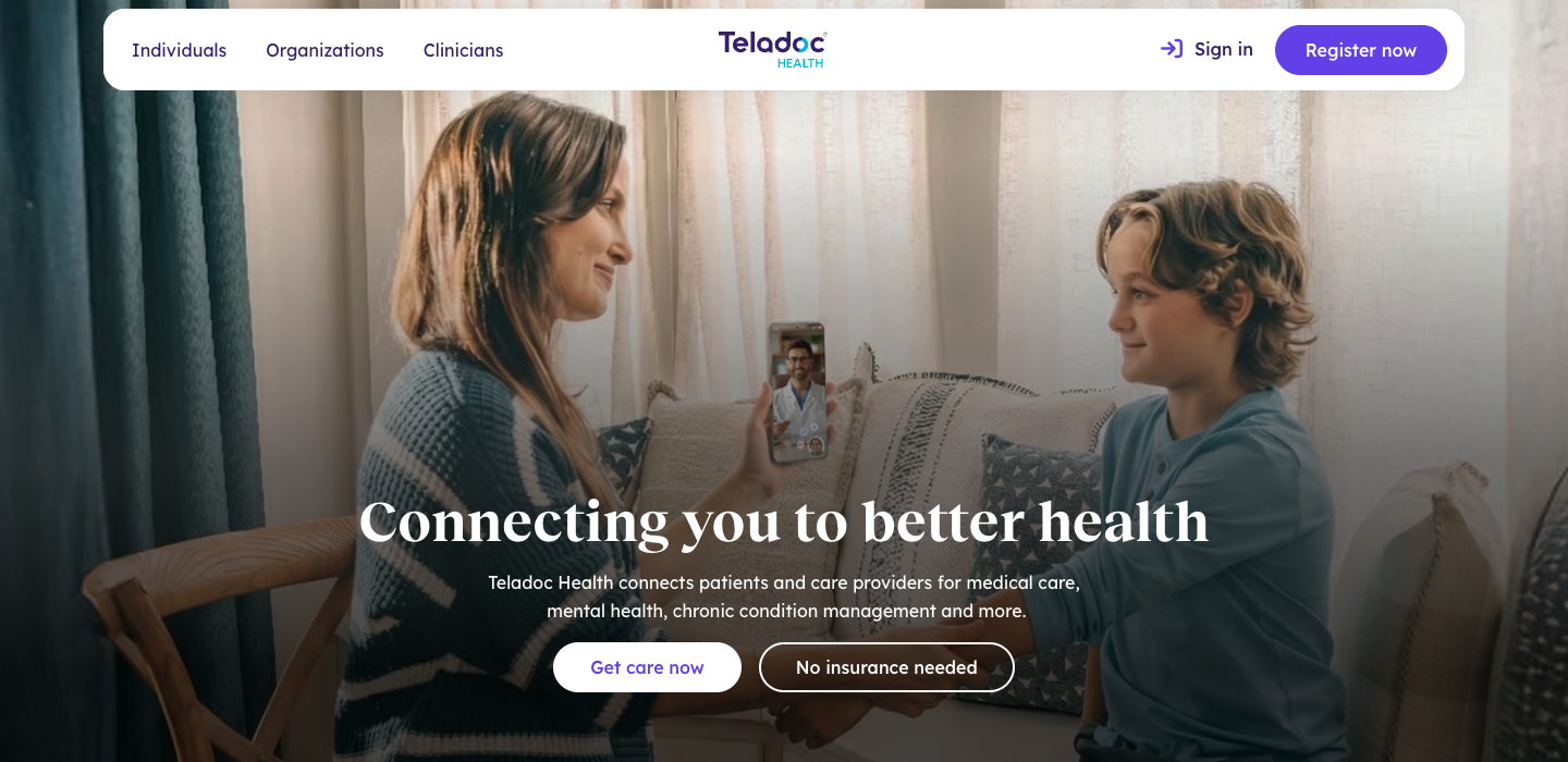 Teladoc homepage