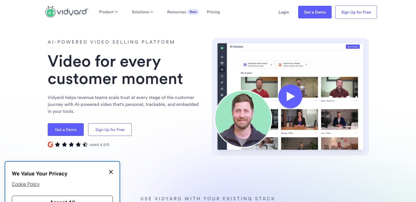 Vidyard homepage