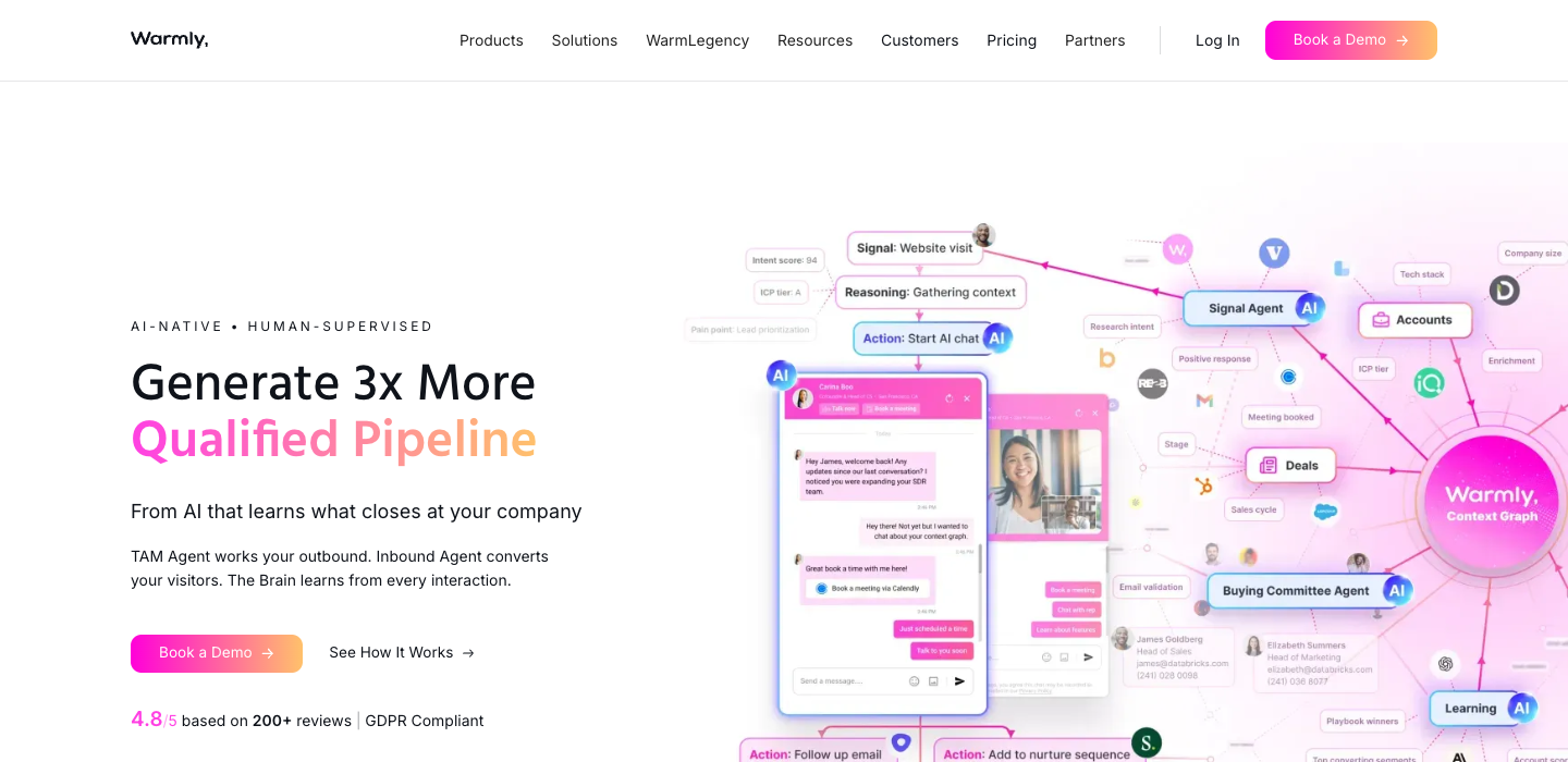 Warmly homepage