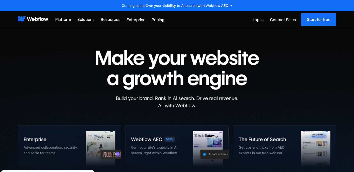 Webflow homepage