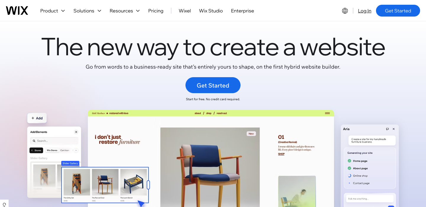 Wix homepage