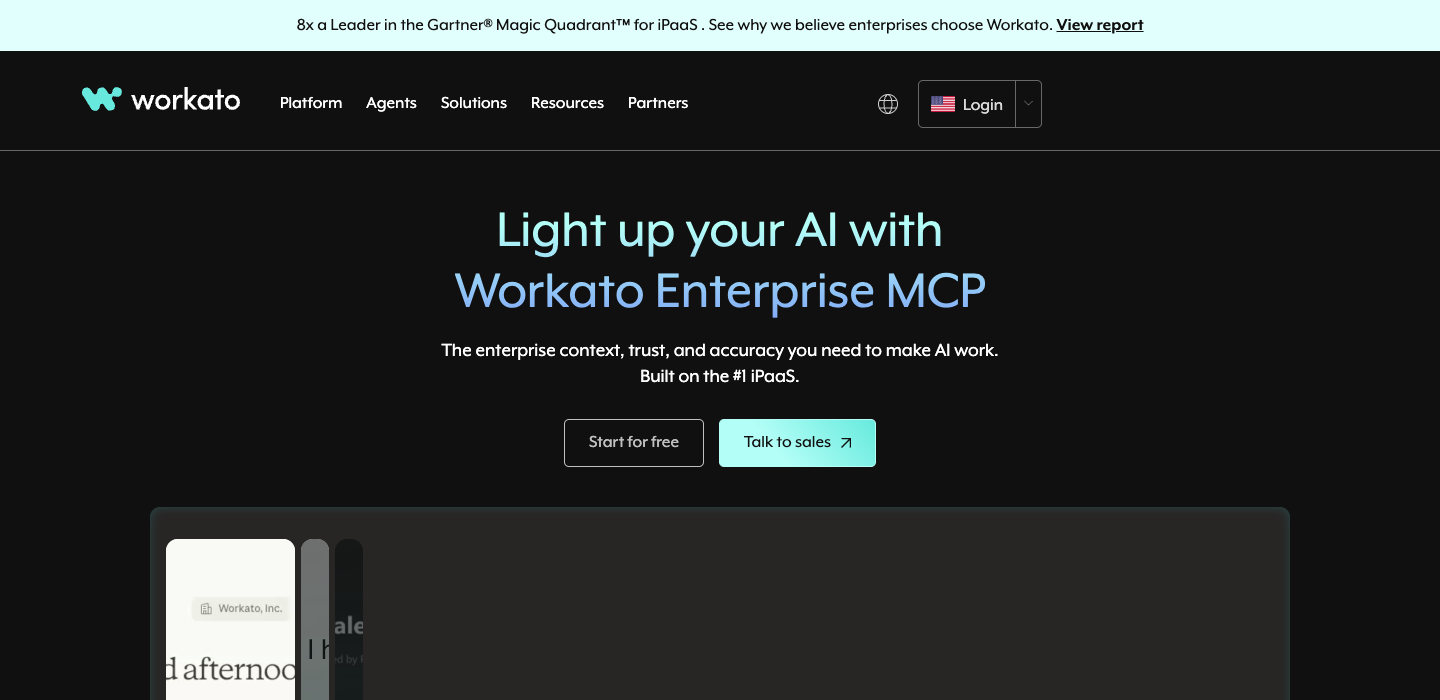 Workato homepage