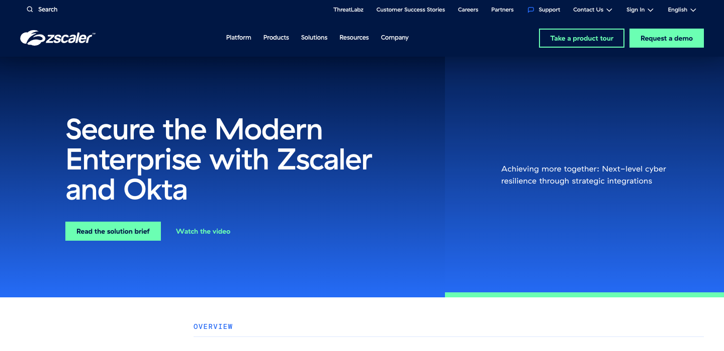 Zscaler homepage